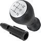 Peugeot 206 Gear Shift Knob Black + Silver Black Pattern + Adapter Shift Lever Knob Adapter 2 Pcs Set