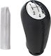 Renault Fluence Gear Shift Knob 5 Speeds Black Leather + Chrome + Adapter Shift Lever Knob Adapter 2 Pcs Set