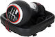 Audi A3 8p 03-12 Black Eco Leather + Silver 5 Speed Gear Shift Knob + Black Red Thread Gaiter