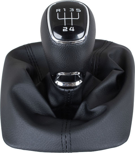 Skoda Octavia Ii 07-14 Black Gear Shift Knob Abs + Boot Frame 5 Speeds
