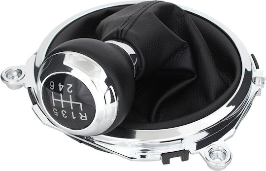 Audi Tt 8j 06-14 Black Chrome Gear Shift Knob + Black Gaiters Chrome Frame 6 Speeds