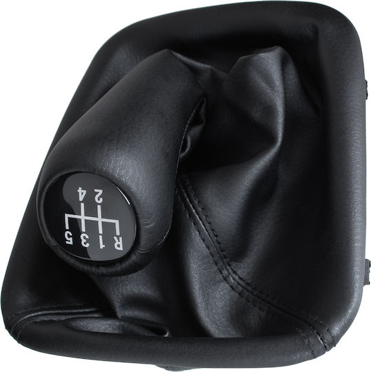 Bmw 3 E30 82-94 Black Gear Shift Knob Eco-leather + Black Boot 5-speed Frame