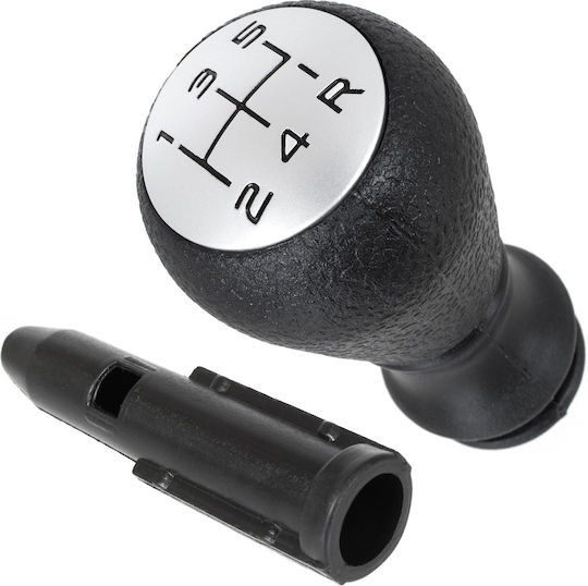 Peugeot 306 Gear Shift Knob Black + Silver Black Pattern + Adapter Shift Lever Knob Adapter 2 Pcs Set