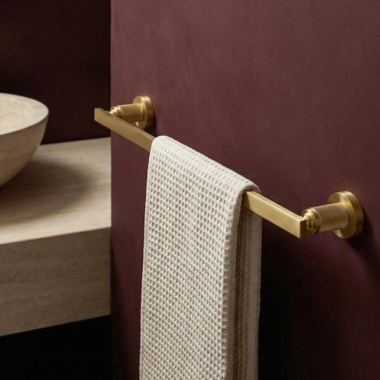 Rea Single Wall-Mounted Bathroom Rail With Screws Gold