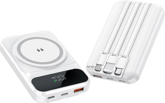 ET-H32C MagSafe Външна Батерия 20000mAh 15W с USB-A Изходен Порт и 2 USB-C Изходни Порта Бял