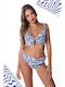 Set Bikini High Waist Animal Print Light Blue