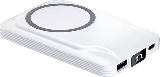 ET-W1P MagSafe Power Bank 10000mAh 15W With USB-A Output Port And 2 USB-C Output Ports White