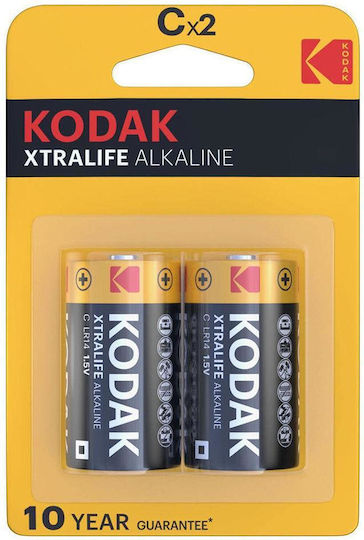 Kodak Extra Alkaline Batteries C 1.5V 2pcs