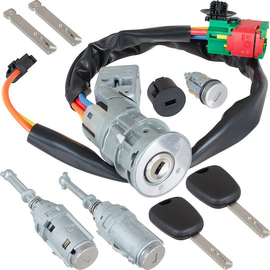 Citroen C2 2003 Complete Ignition Switch + 2x Door Lock Cylinder + Trunk Lid Lock Cylinder 4 Pcs Set