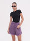 Women's Purple Jean Bermuda