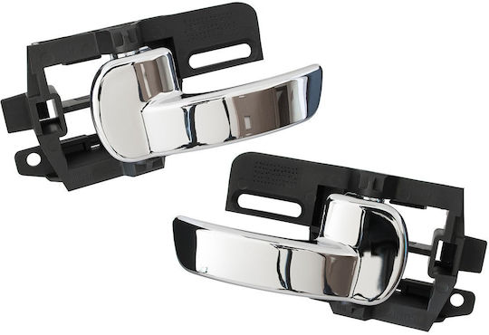 Nissan Qashqai 2007 Front = Rear Interior Door Handle Chrome Left + Right 2pcs Set