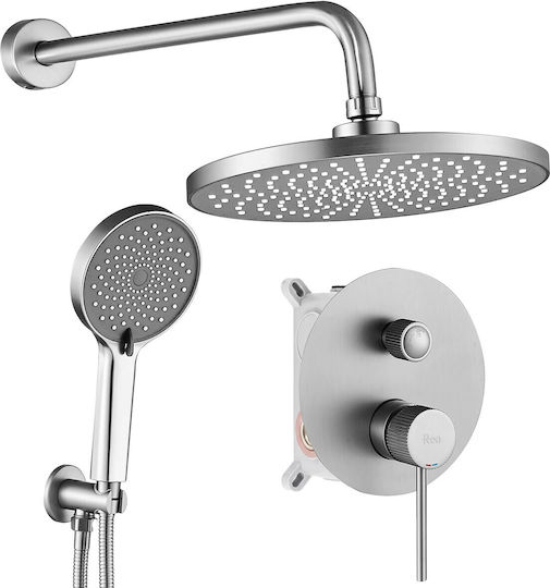 Rea Eingebaute Mischbatterie, Telefon & Duschkopf-Set für Dusche Gold