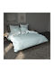 Charalambidis Textiles Knossos Super-Double Bed Sheets Set 240x260cm Light Blue 4 Pieces