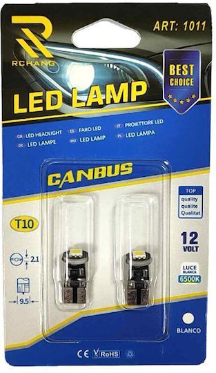 Rchang Car Lamp 12v T10 6500k Auto Car LED Lamp