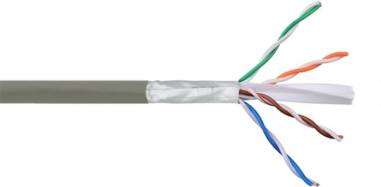 Set 305 Ftp Cat6 Cable 305m Aluminum Shielded Solid Cca Internet Network High Speed Gray Pvc