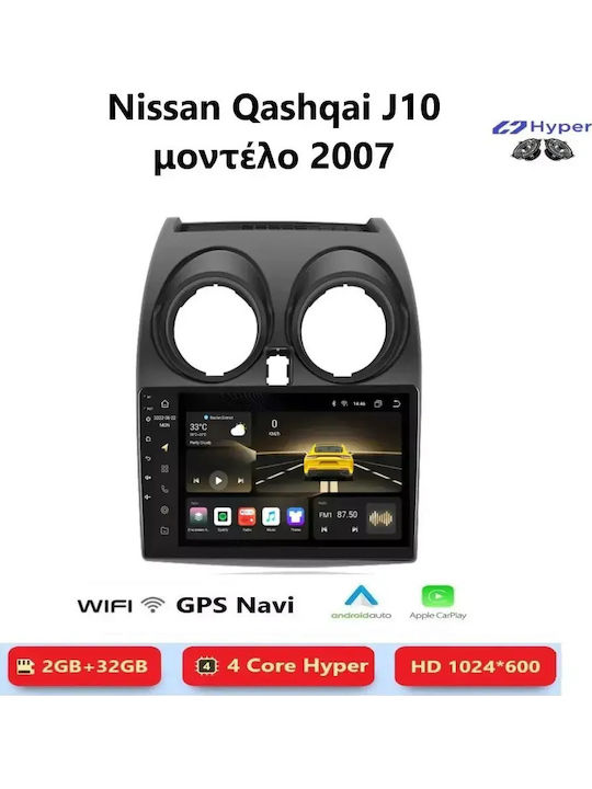 Car Audio System for Nissan Qashqai 2007 Bluetooth USB WiFi GPS Apple CarPlay Android Auto with 9" Touch Screen