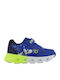 Kids Sneakers Anatomic with Hoop & Loop Closure & Lights Blue