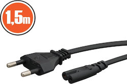 Power Cable C7 To Europlug 1.5m 2.5a 250v Black Electronics Power Cable C7 To Europlug 1.5m 2.5a 250v Black Electronics