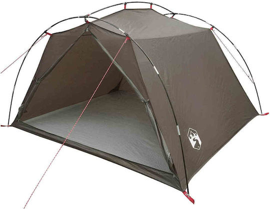 vidaXL Camping Tent Tunnel Brown 4 Seasons for 4 People 244x213x135cm
