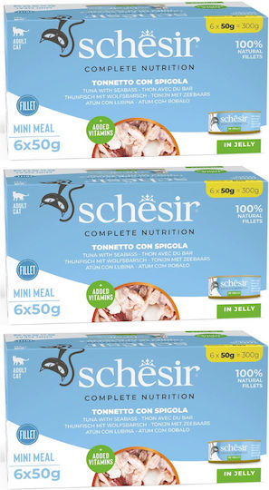 Schesir Schesir Nasses Katzenfutter mit Thunfisch und Reis 18x50g