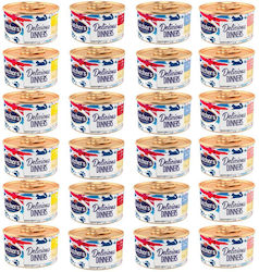 Butcher's Pet Care Delicious Dinners Wet Cat Food for Adult Cats in Cans with Chicken Turkey and Poultry Grain Free 24x85g