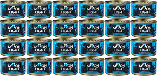 Moonlight Moonlight Nasses Katzenfutter Dose mit Thunfisch und Fisch ohne Getreide 24x80g