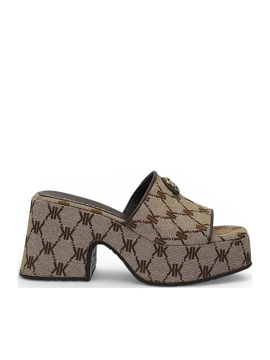 Komis & Komis Mules With High Heel In Beige Colour