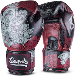 8 Weapons Boxing Gloves Leather for Competition Black