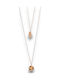 Touch Double Necklace Made of Pink Gold Plated Steel