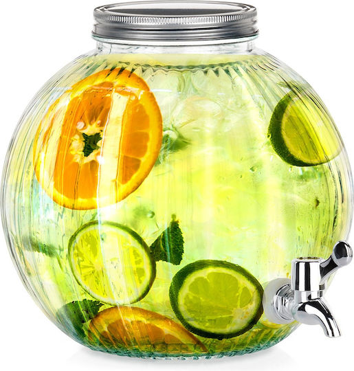 Excellent Houseware Glass Beverage Dispenser with Spigot 5.5lt