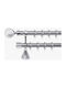 Import Hellas Metallic Double Curtain Pole by Rail Ø25mm 220cm Nickel Matt N9-204