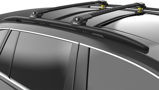 Μπάρες Οροφής Turtle Air1 Μαύρες Συμβατές Toyota Corolla Verso R10/e12 Raised Rails