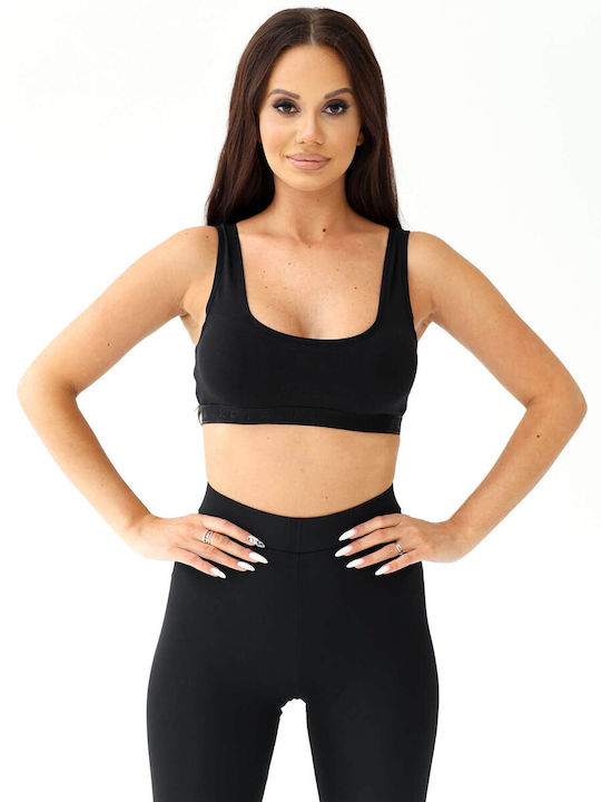 Women's Athletic Sports Bra Black with Removable Padding