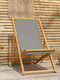 Wooden Deckchair Light Gray 107x61x96cm