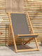 Wooden Deckchair Taupe 107x61x96cm