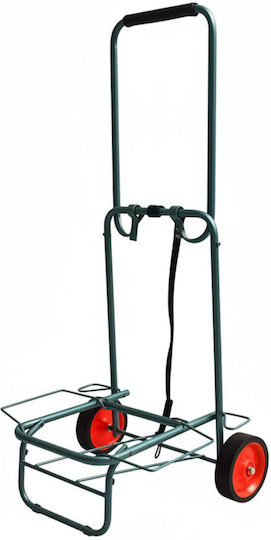 Relaxdays Căruț de Cumpărături Pliabil Verde 100x44x34 Cm Capacitate 35 Kg 2 Corzi Elastice