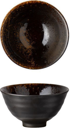 Ready Reactive Round Porcelain Serving Bowls Brown Diameter 12.1cm 20 Pieces