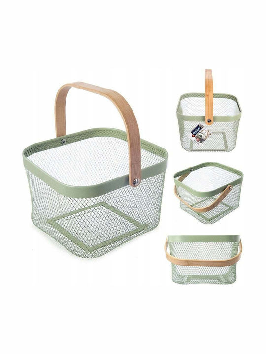Orion Καλάθι Αποθήκευσης Bamboo Πράσινο 27x24.5x17.5cm