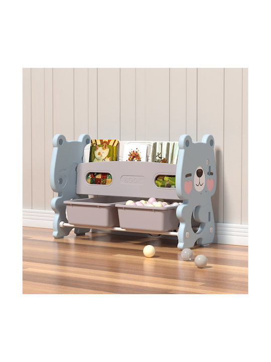 Homeone Система За Съхранение На Играчки От Пластмаса Cute Bear Син