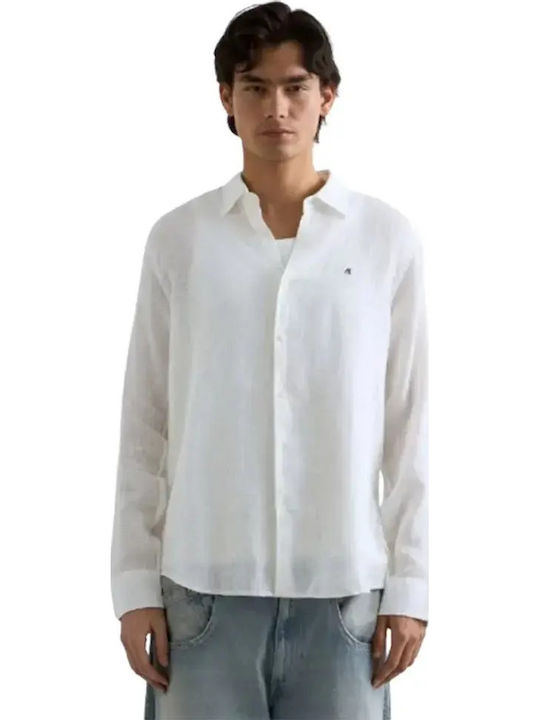 Long Sleeve Linen Shirt Natural White