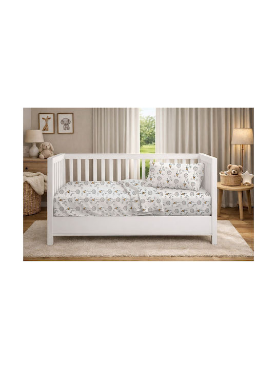 Dimcol Baby Duvet Cover Floating Bunny 715 Grey 120x160cm