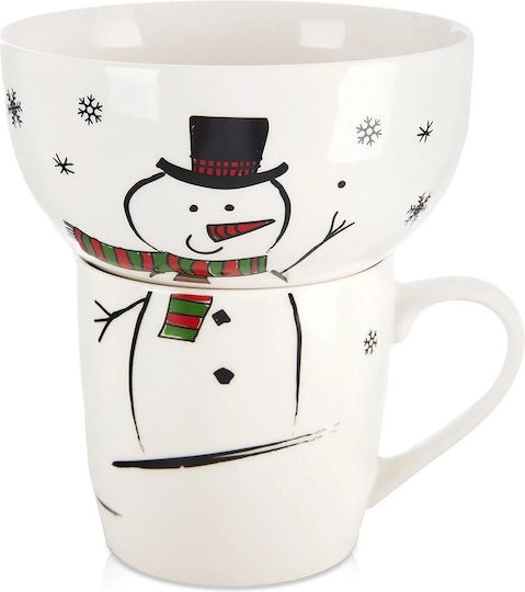 Orion Set Christmas Porcelain Cups Snowmen 530ml 2 Pieces