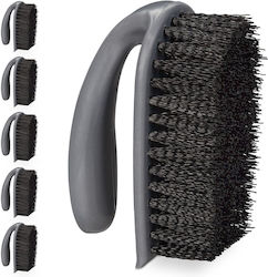 Relaxdays Set 6 Perii de Curățare Negre Gri 13x8.5x6.5 Cm