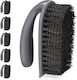 Relaxdays Set 6 Cleaning Brushes Black Grey 13x8.5x6.5 Cm