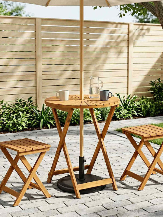 Holztisch Für Sitzungszimmer Für Kleine Außenräume Zusammenklappbar 60x60x75cm