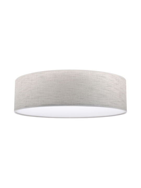 Light Home Πλαφονιέρα Οροφής Γκρι με Ντουί E27
