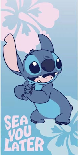 Stitch Kinder-Strandtuch Blau 70x140cm Schnell Trocknend