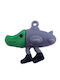 Silicone Schlüsselanhänger Flippy Brainrot Bombardiro Krokodil Figur 4 Cm Grau Grün