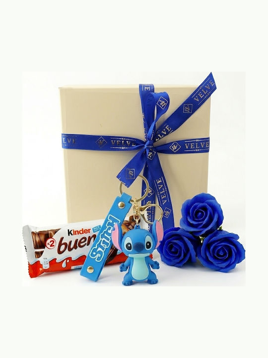 Joy Box Stitch Kids Set Disney Figurine Keychain 3 Blue Soap Roses Kinder Bueno Joy Box Stitch Kids Set Disney Figurine Keychain 3 Blue Soap Roses Kinder Bueno