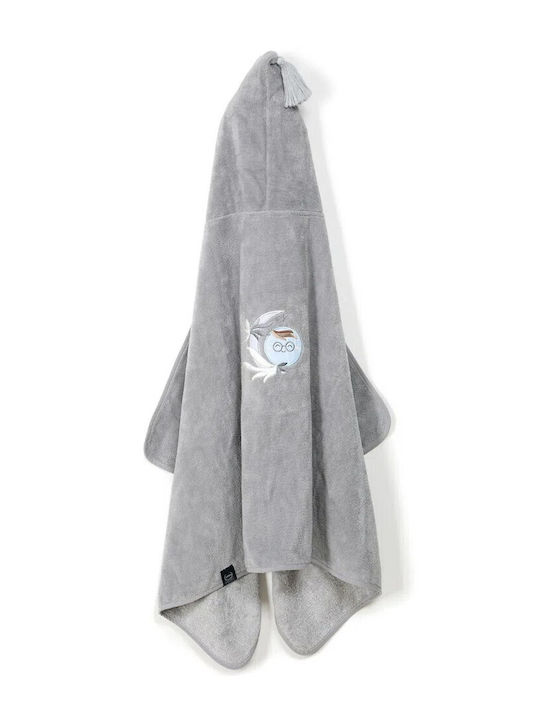 La Millou Baby-Badetuch mit Kapuze Bamboo Sky Grau